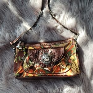 Small Kathy Van Zeeland brown paisley purse